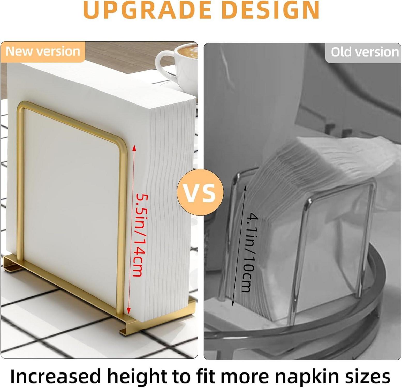 Serviettenhalter Golden Metall Tischständer Küchenzubehör Papier Halterung 14cm
