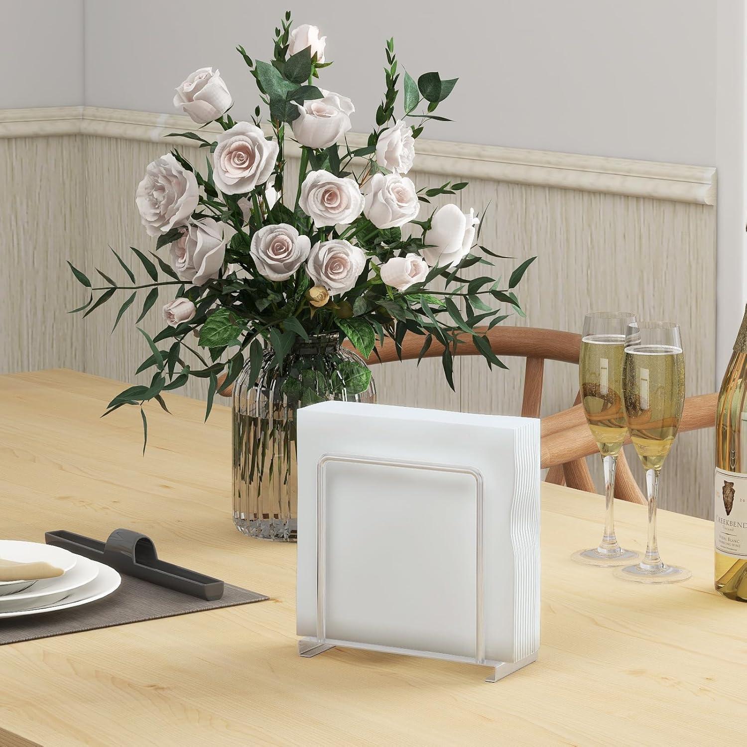 Serviettenhalter Silber Metall 14cm Tisch Küchenzubehör