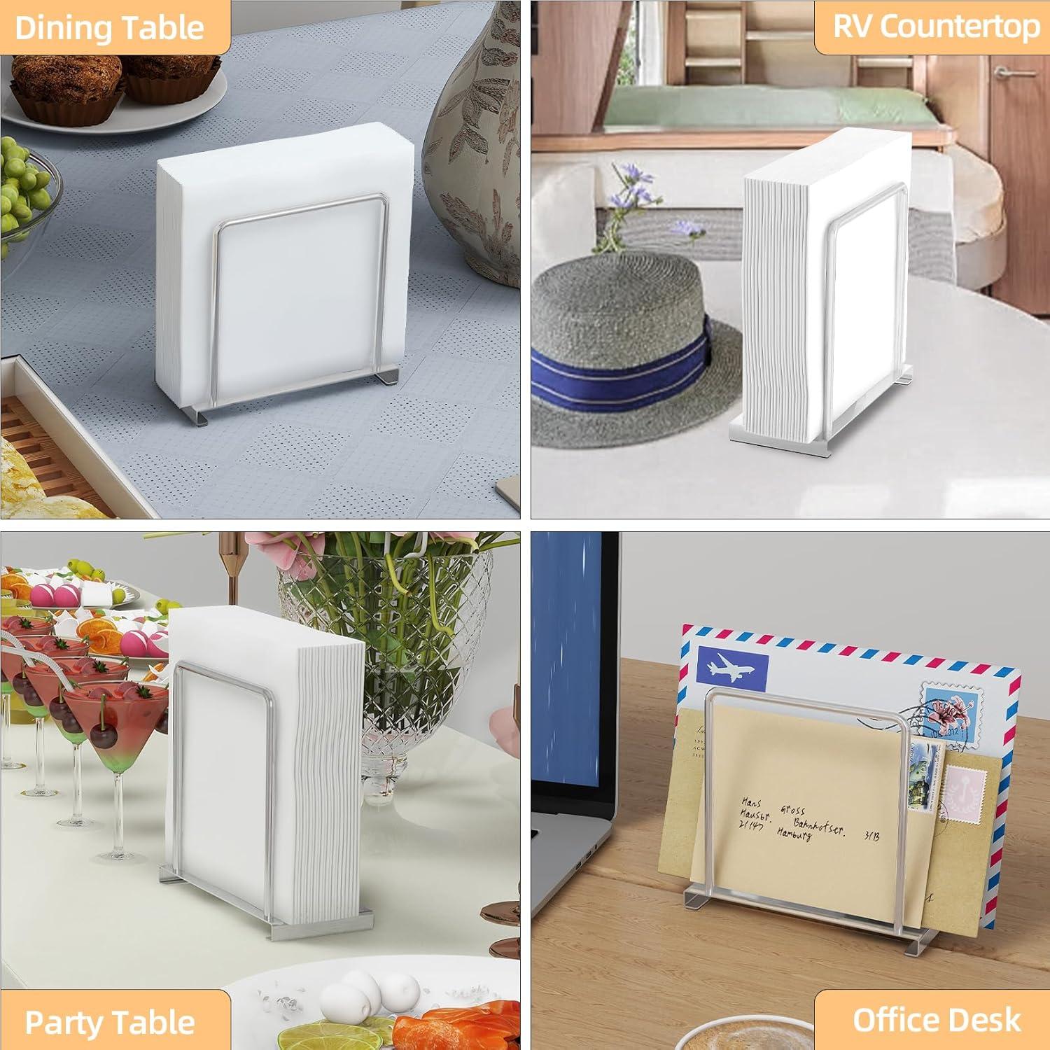 Serviettenhalter Silber Metall Tisch Küche Büro Organisator 14cm