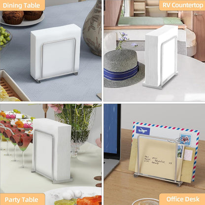 Serviettenhalter Silber Metall Tisch Küche Büro Organisator 14cm