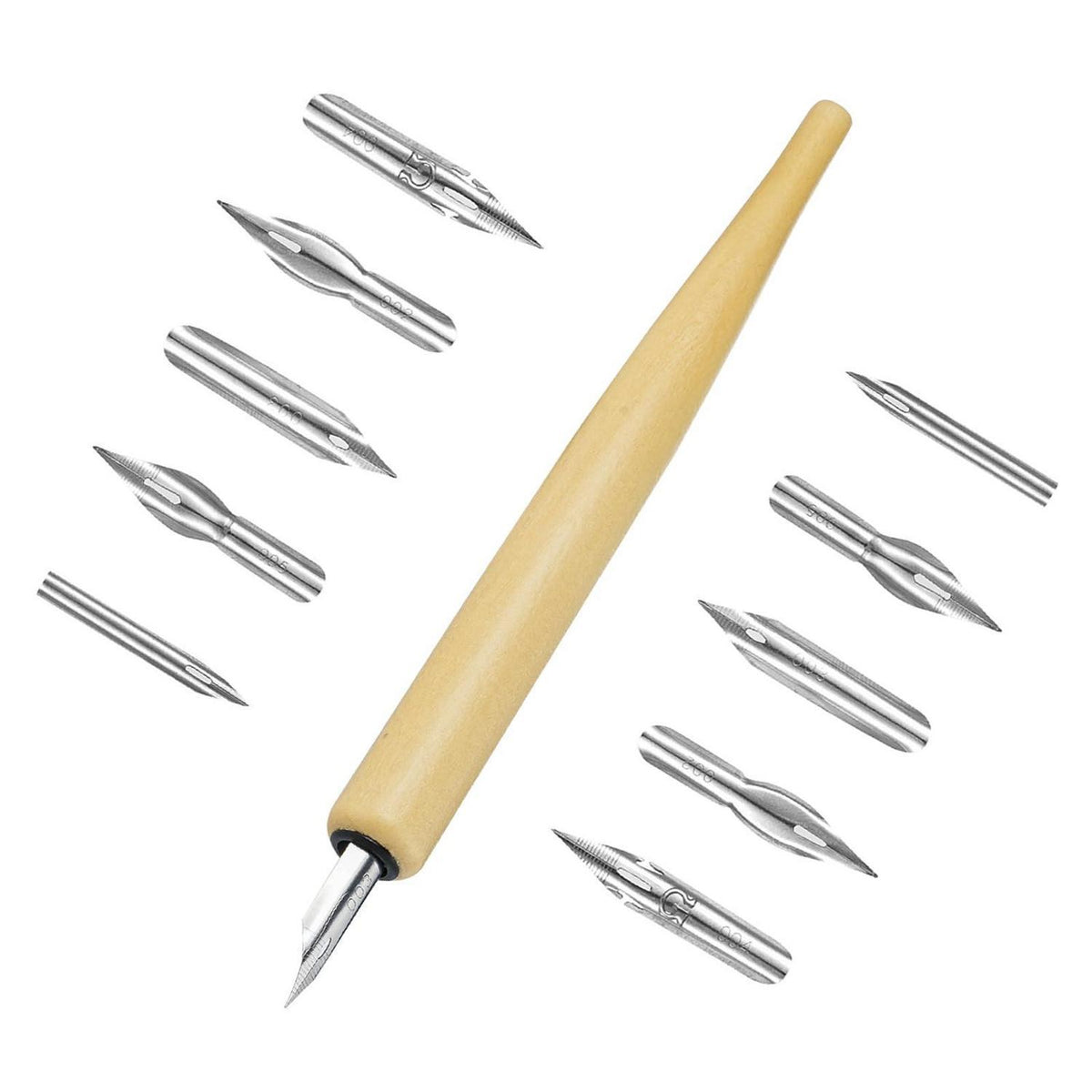 Kalligraphie Stift Set mit 11 Federn – Federhalter & Zeichenfeder