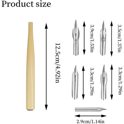 Kalligraphie Stift Set mit 11 Federn – Federhalter & Zeichenfeder