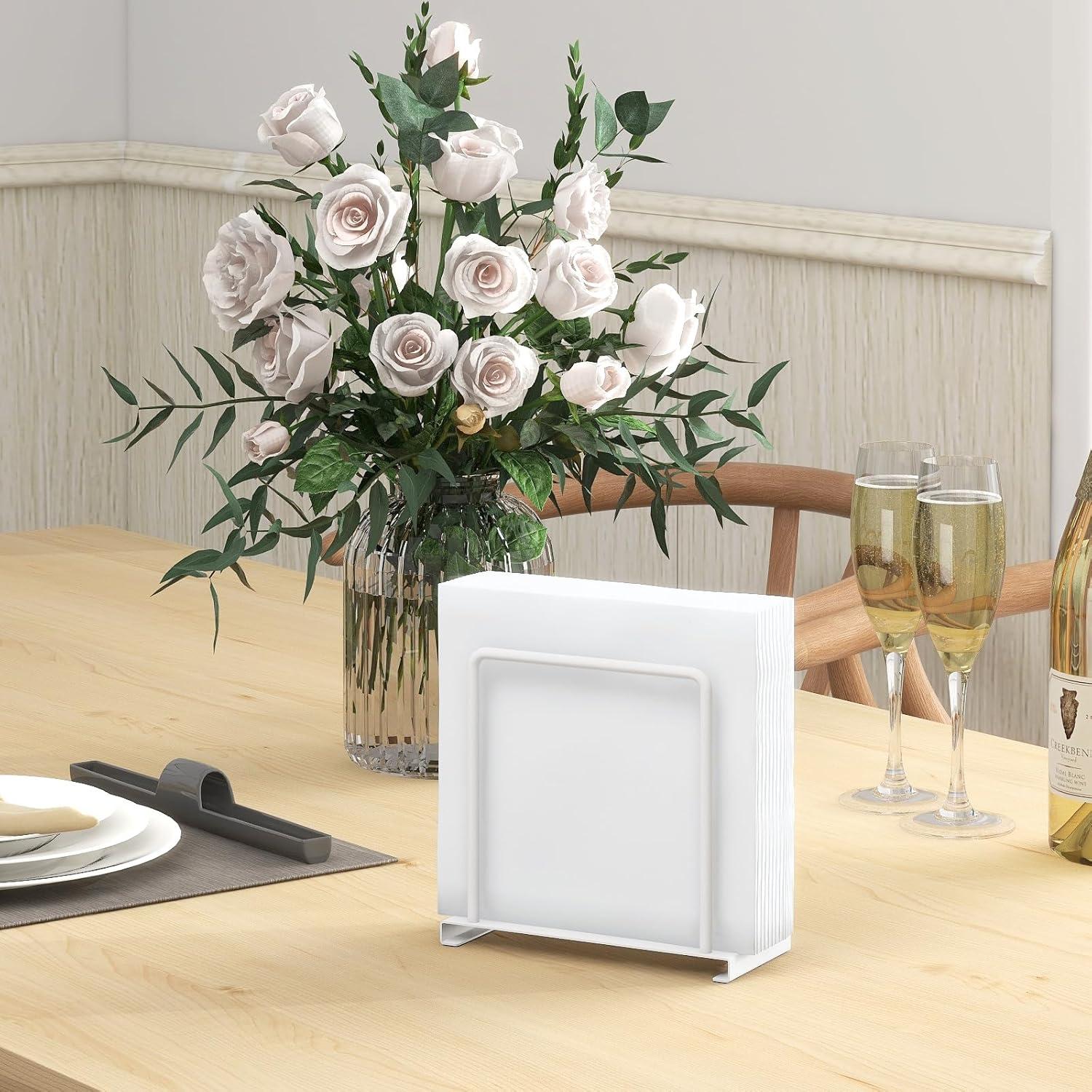 Serviettenhalter aus Metall Weiß 14cm STWWO Upgrade