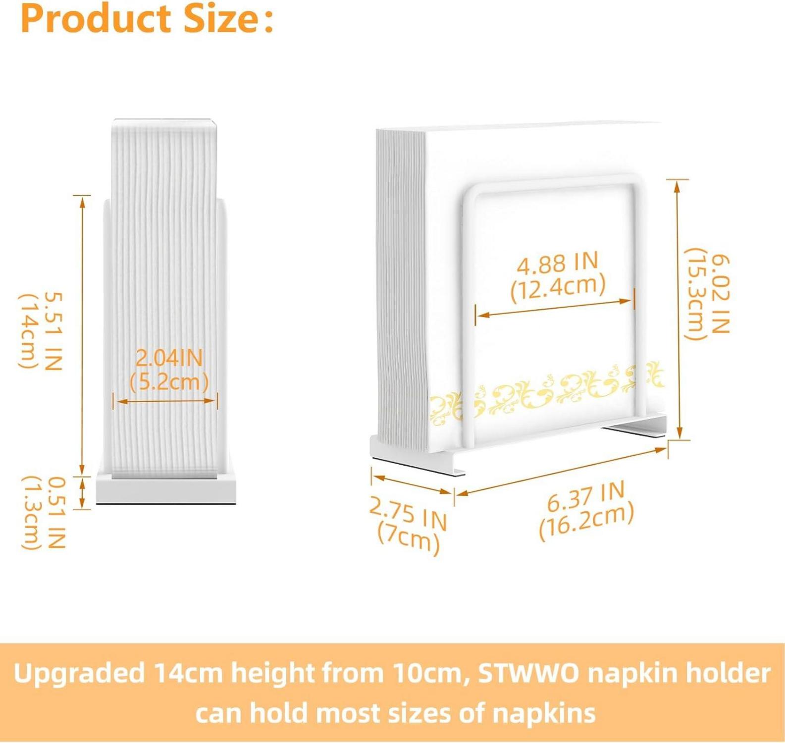 Serviettenhalter Weiß Metall STWWO Tisch Serviettenständer 14cm