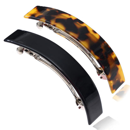 FSMILING Damen Haarspangen rechteckig schick automatisch 2er-Set