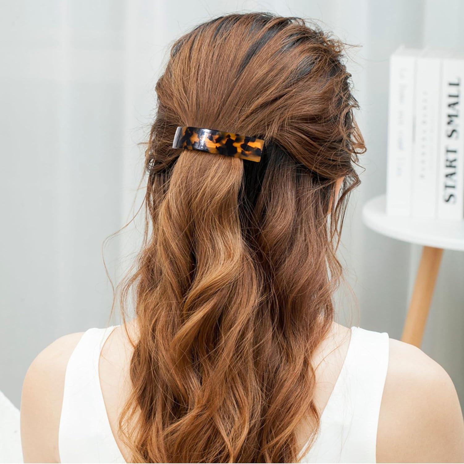 FSMILING Haarspangen Damen rechteckig schick automatisch 2