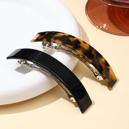 FSMILING Haarspangen für Damen rechteckig schick automatisch Schildkröte 2 Stück