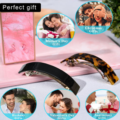 Haarspangen für Damen rechteckig schick automatisch 2er Set