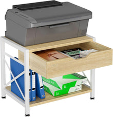 2 Tier Desktop-Drucker Stand mit Schublade - Holz Organizer