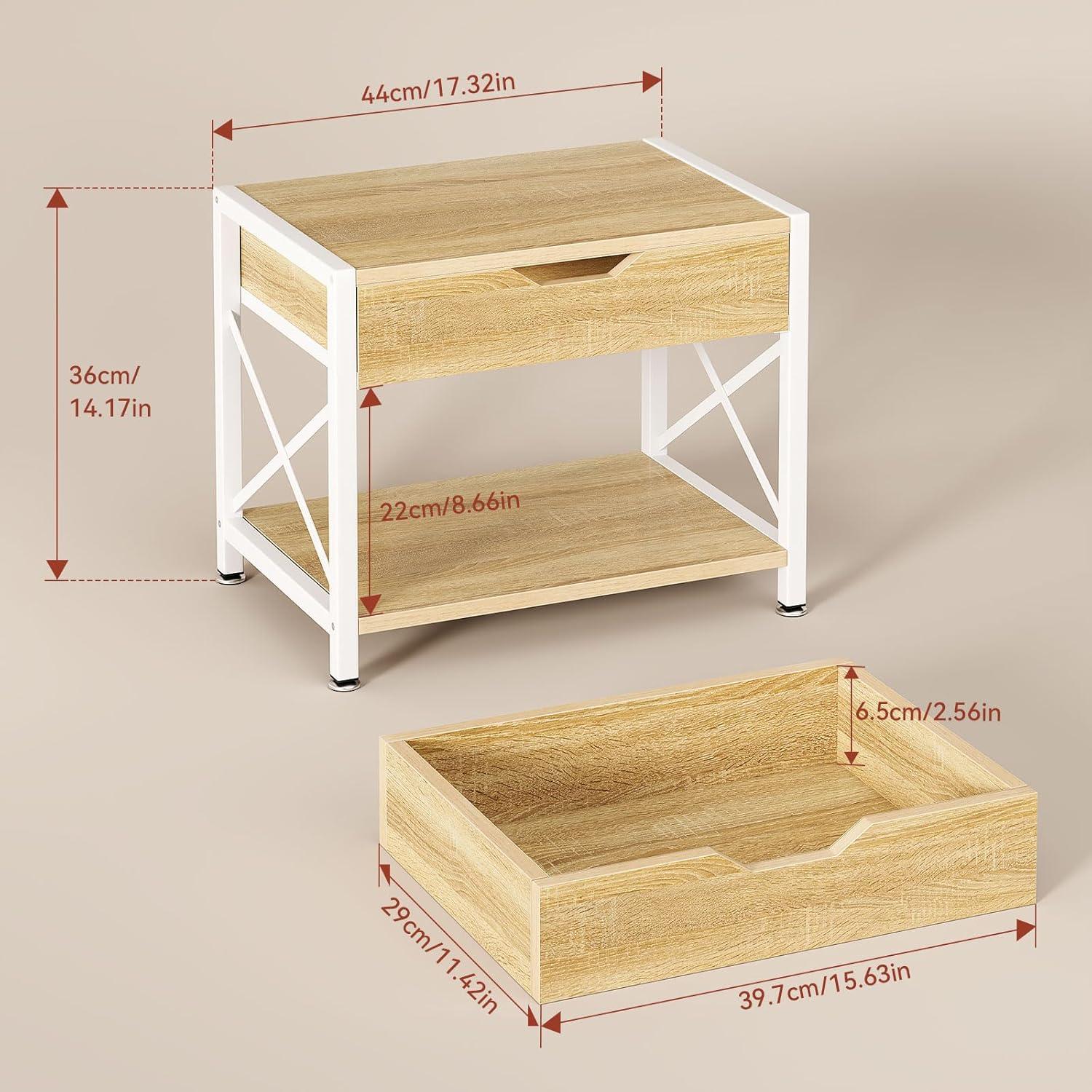 2 Tier Desktop-Drucker Stand mit Schubladenaufbewahrung