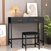 Schminktisch mit Hocker, Frisiertisch, Schubladen, Schwarz