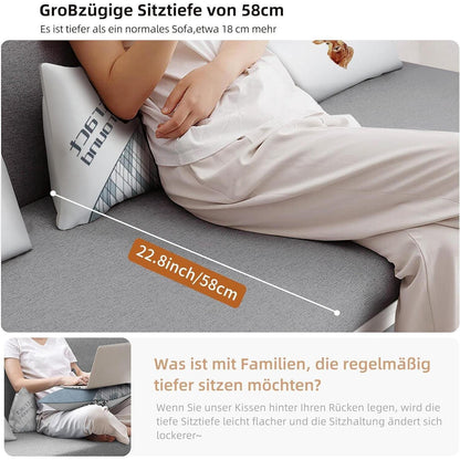 Ausziehbares Schlafsofa mit Stauraum – Dunkelgrau/Weiß (128cm)