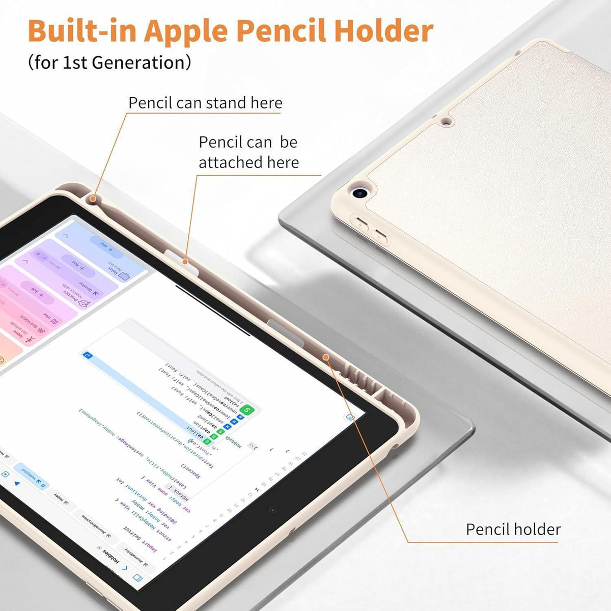 iPad 10.2 Zoll Hülle mit Stifthalter und Standfunktion