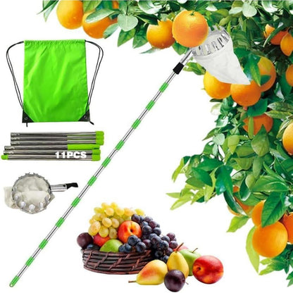 Obstpflücker Teleskopstiel 4.25m mit Beutel, Edelstahl