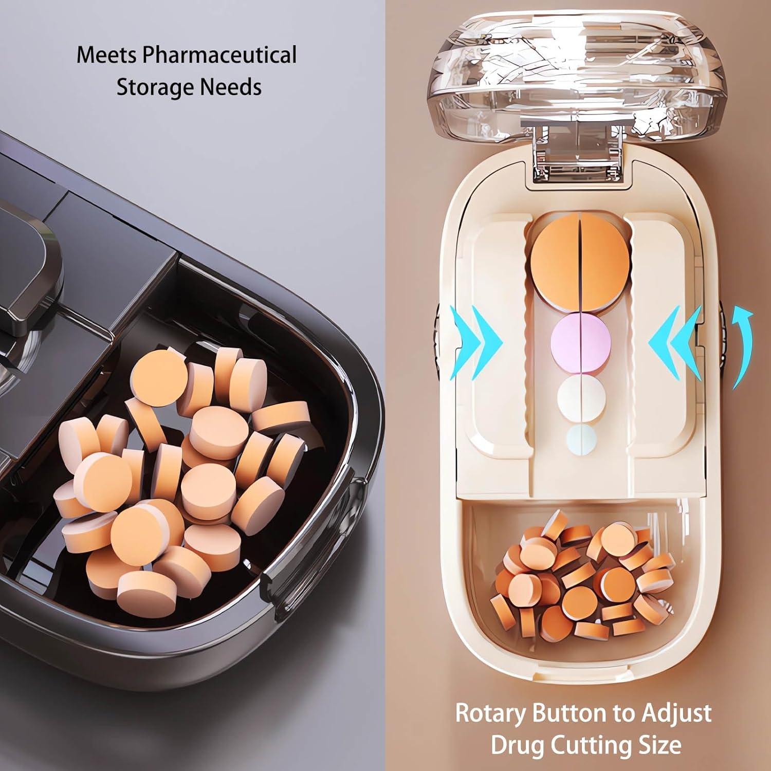 Ptyism Tabletten Teiler Pillenschneider Aufbewahrung Bürste