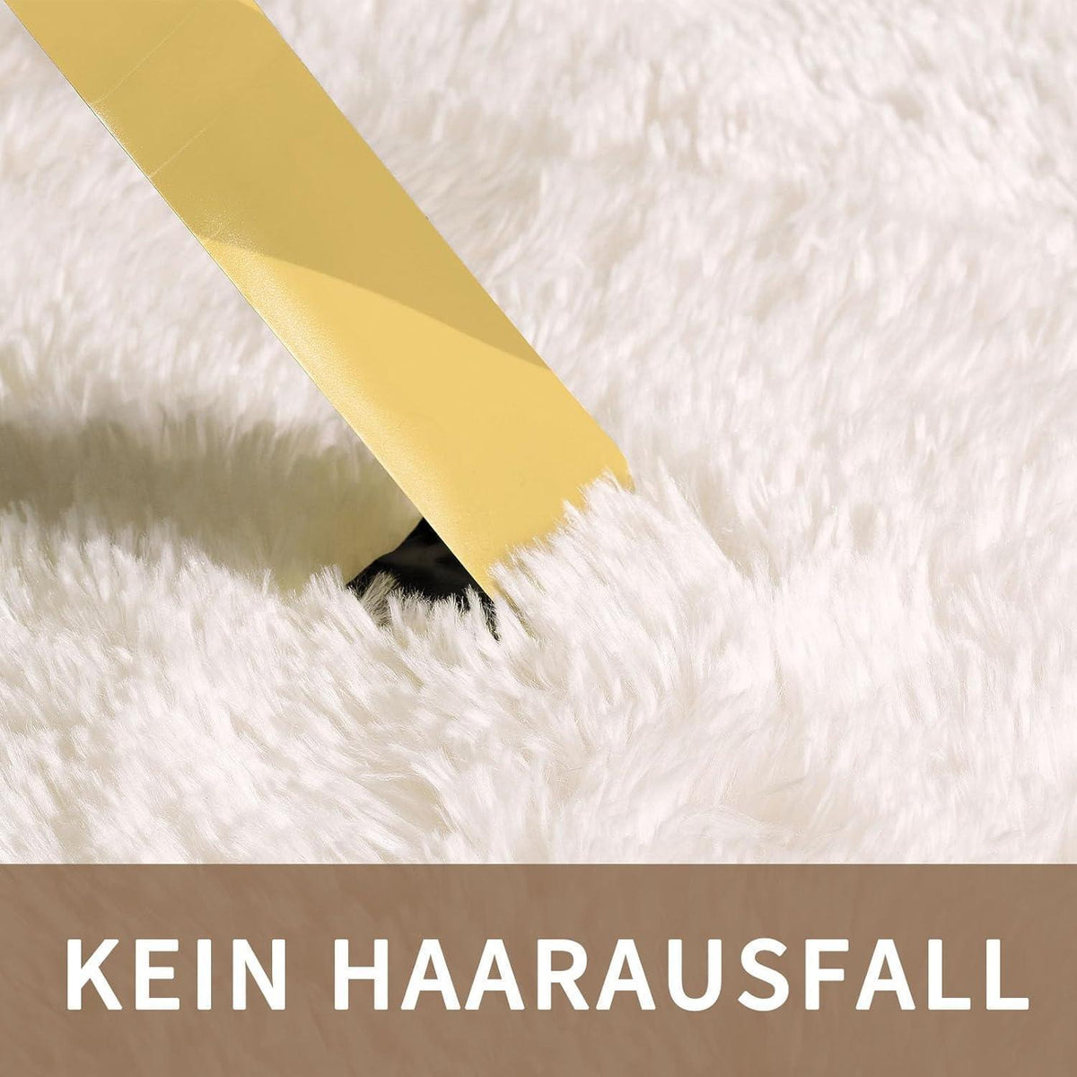 Hochflor Teppich Elfenbeinweiß 200x300 – Flauschiger Wohnzimmerteppich
