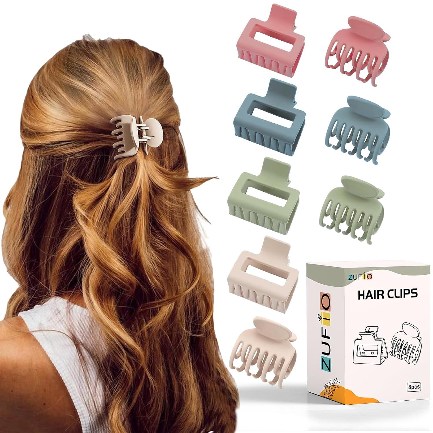 Haarspangen Damen 4er-Set rechteckige matte Klammern 1,5 Zoll