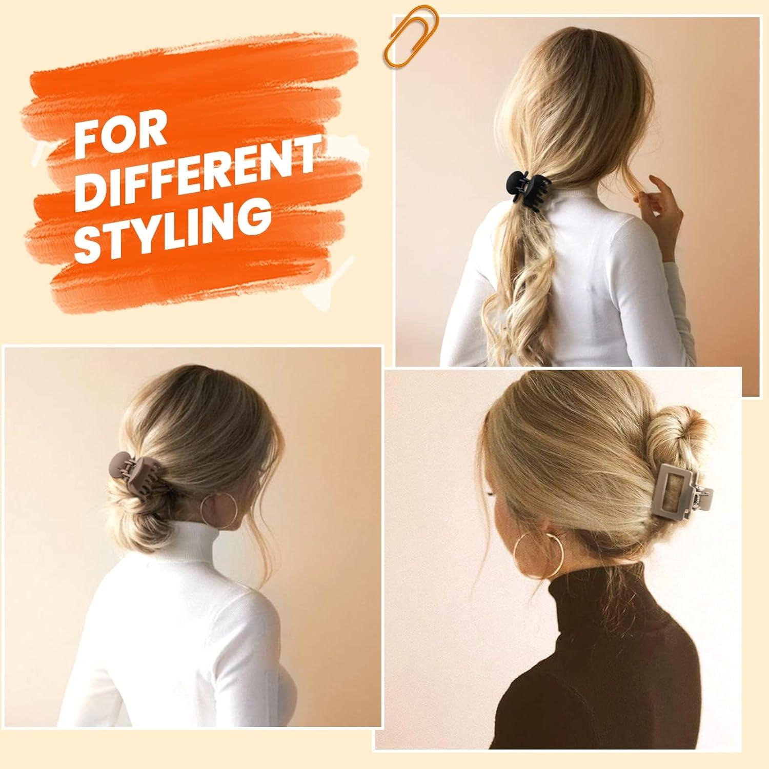 Haarspangen Damen 4er-Set rechteckige matte Klammern 1,5 Zoll