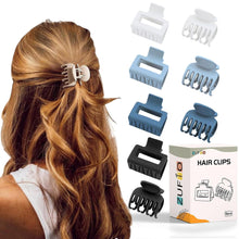 Kleine Haarklammern 4er Set rechteckig doppelt 1,5 Zoll Zinken Blau