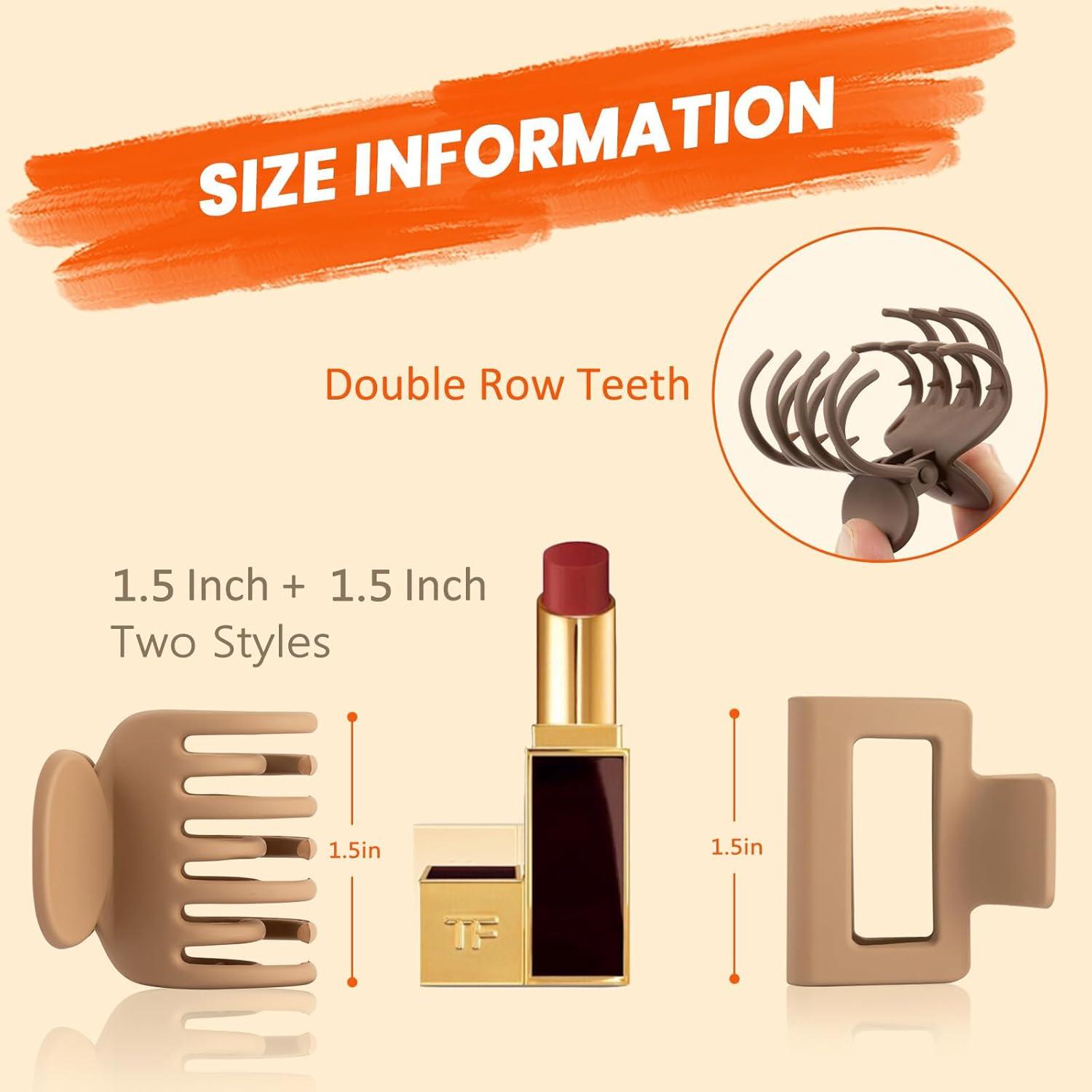 Kleine Haarspangen Damen Set, rechteckige Klammern, 4