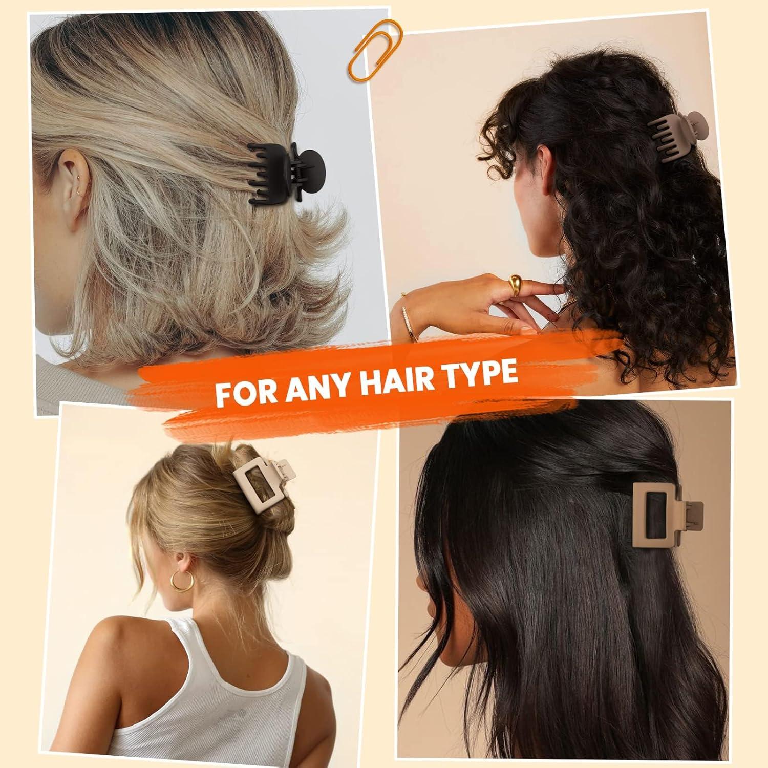 ZUFIO Damen Haarklammern Set rechteckige Doppelzahn 1,5 Zoll