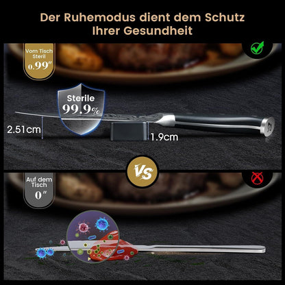 8-teiliges Steakmesser-Set aus Edelstahl mit Ablage