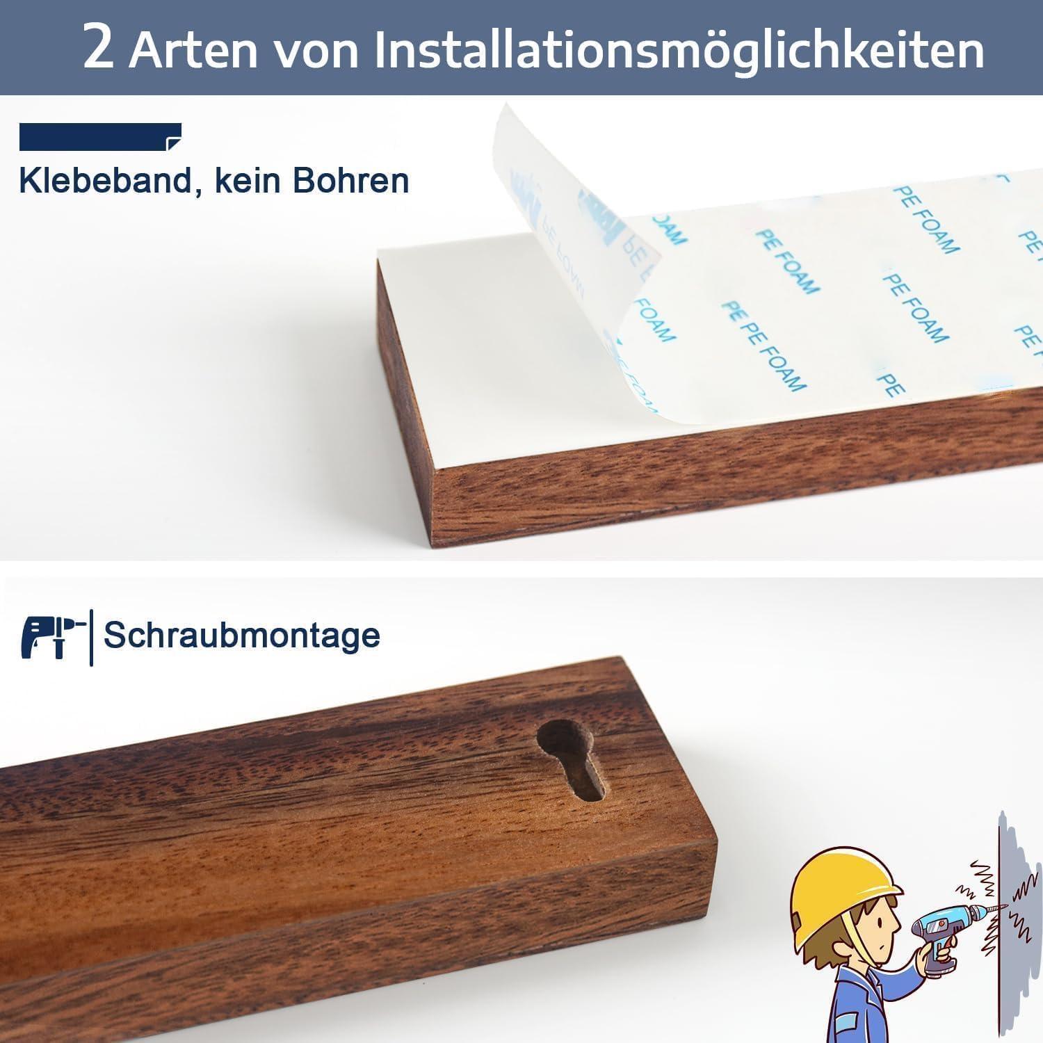 Magnetleiste Messer 40cm Walnuss Haken Magnet Halter inkl. Zubehör