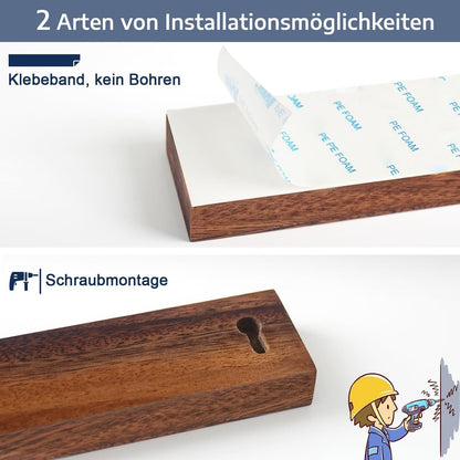 Magnetleiste Messer 40cm Walnuss Haken Magnet Halter inkl. Zubehör