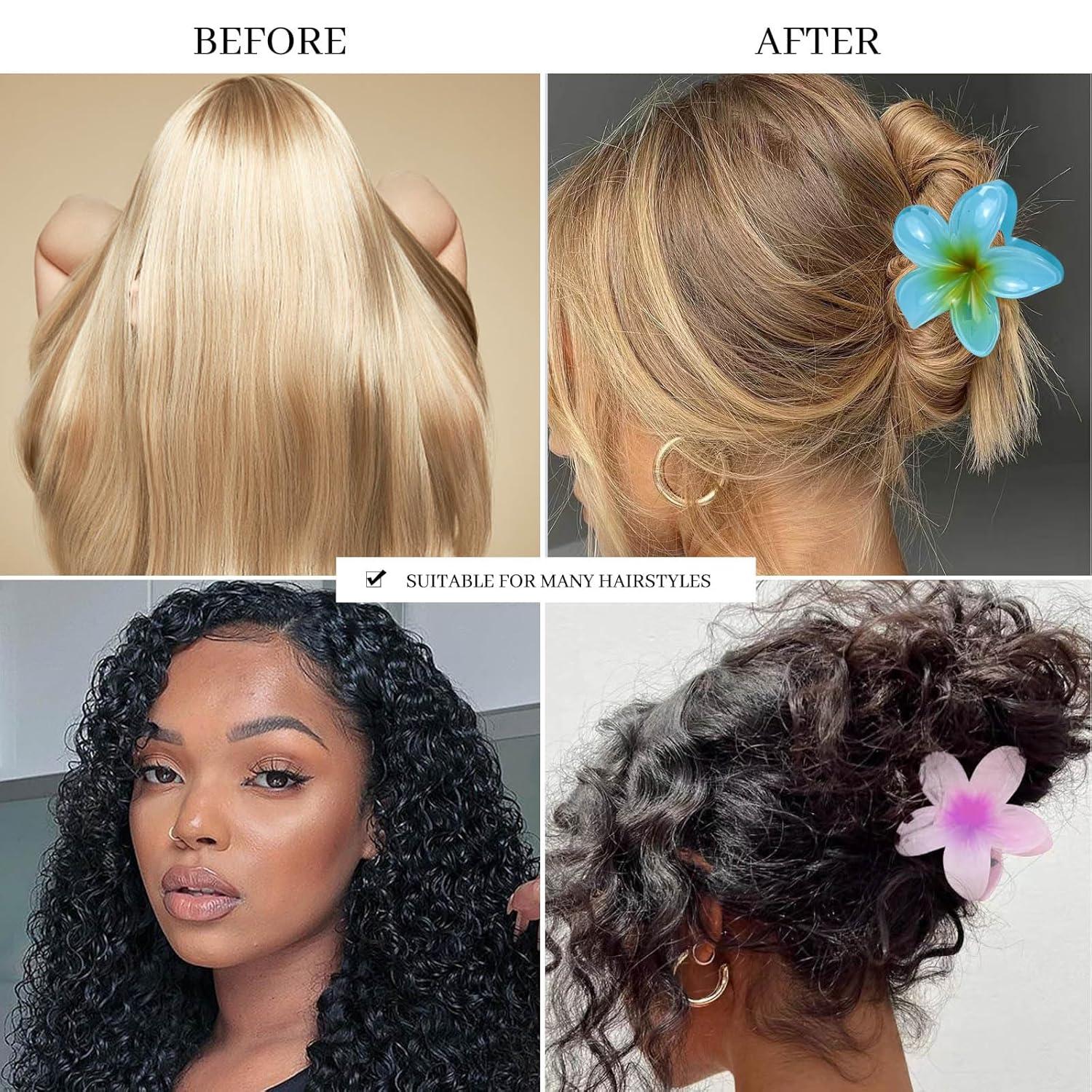 12er Set Blumen Haarklammer Acryl Haarspange Damen Mädchen Hair Clip