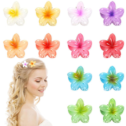 Kunststoff Blumen Haarklammer Hawaii 4cm Damen Matt Hair Clip für