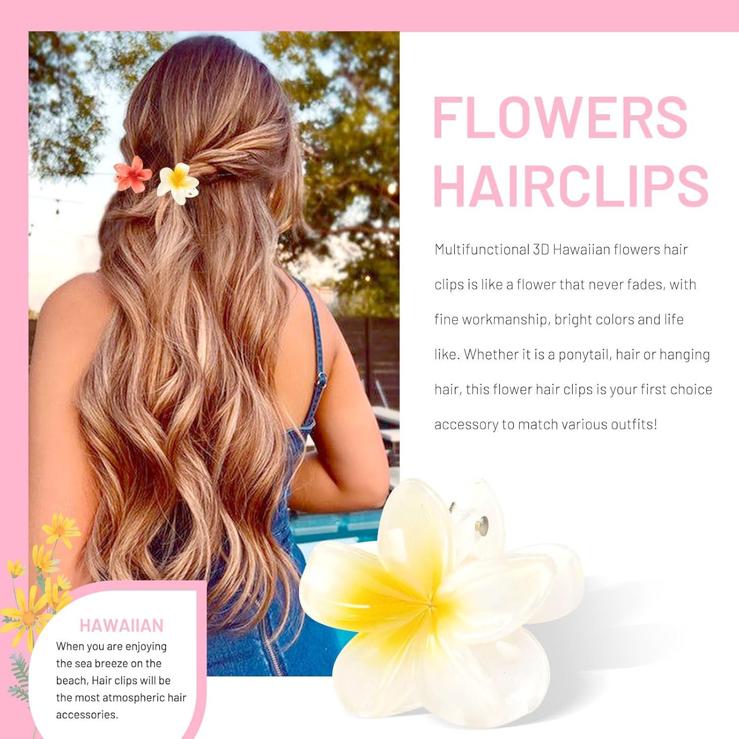 Kunststoff Blumen Haarklammer Hawaii 4cm Damen Matt Hair Clip für