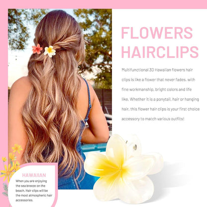 Kunststoff Blumen Haarklammer Hawaii 4cm Damen Matt Hair Clip für