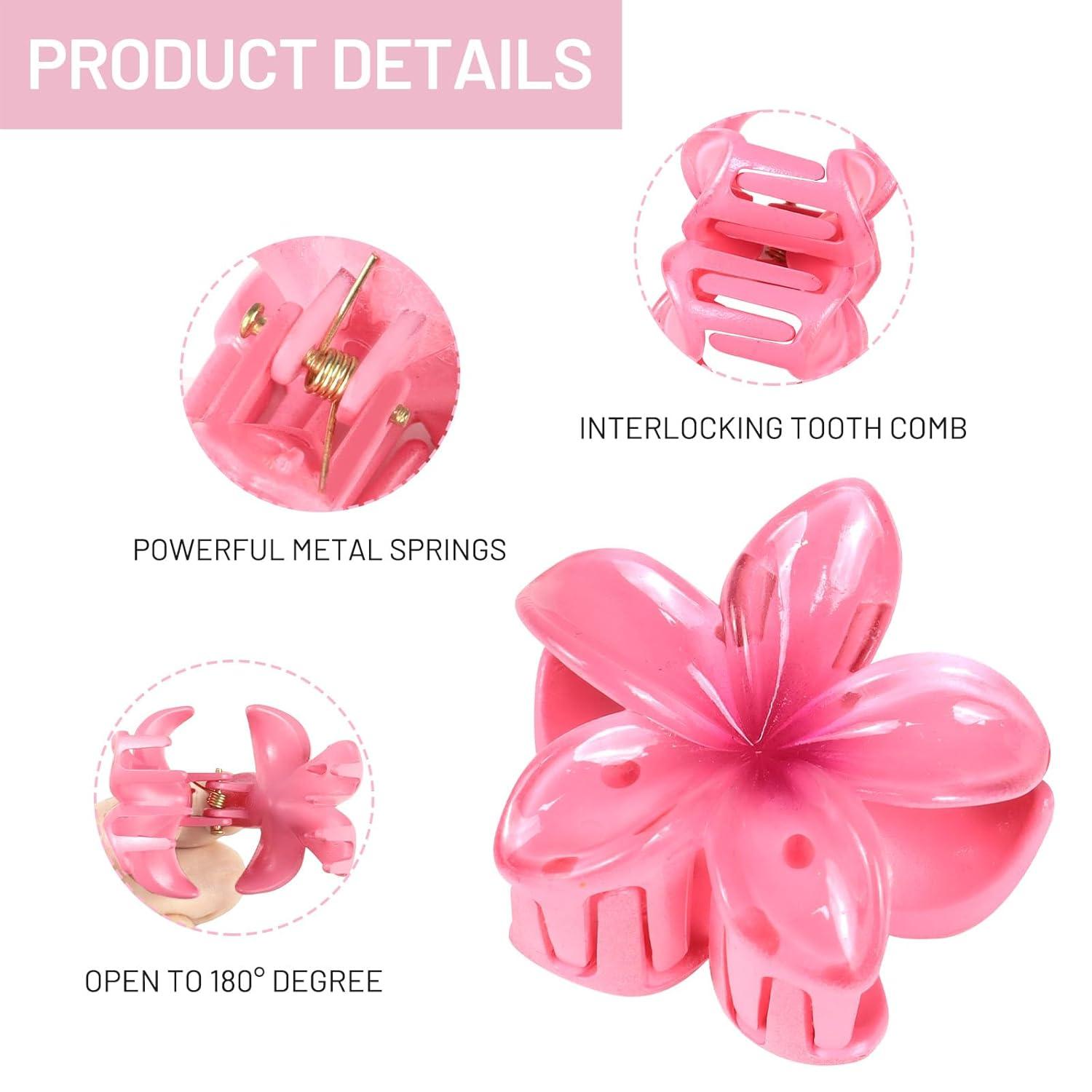 12er Pack Blumen Haarklammern 4cm Hawaii Haarspangen Matt Rutschfest