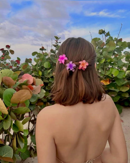 12er Pack Blumen Haarklammern klein 4cm Hawaii Haarspangen Damen Matt - Rutschfeste Hair Clip - Niedliche Haarschmuck