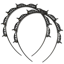 2er Set Schwarze Haarreifen mit Clips für Styling & Halt