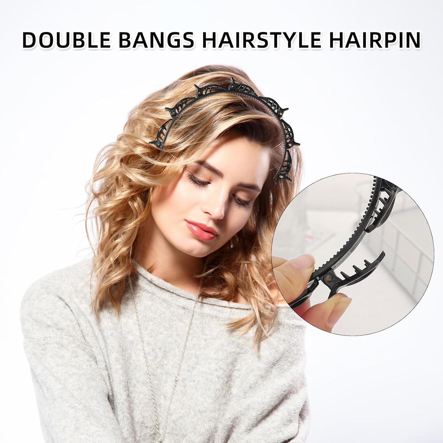 2er Set Haarreifen Schwarz Haarspangen Damen Hairstyle Hairpin