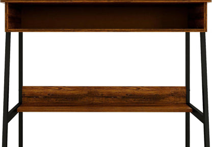 DEILALY Computertisch 80 cm Bureau Gaming-Schreibtisch Rustikales Braun