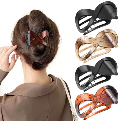 4er Set Haarspangen Damen Groß Rutschfestes Haar Clips Elegant