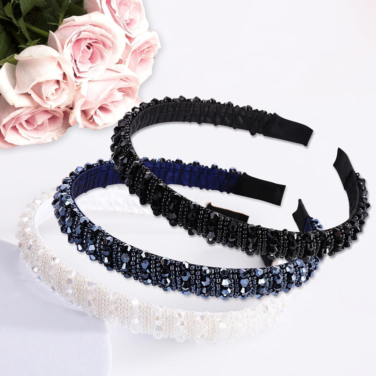 3er Set Kristall Haarreif Damen Strass Stirnbänder Hochzeit Party Abschlussball