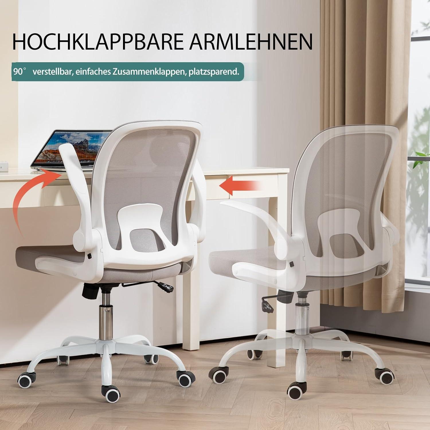 Ahua Bürostuhl mit erhöhter Armlehne, ergonomisch, einfache Montage - 2 Jahre Garantie