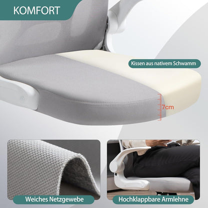 Ergonomischer Bürostuhl mit erhöhter Armlehne und einfacher Montage