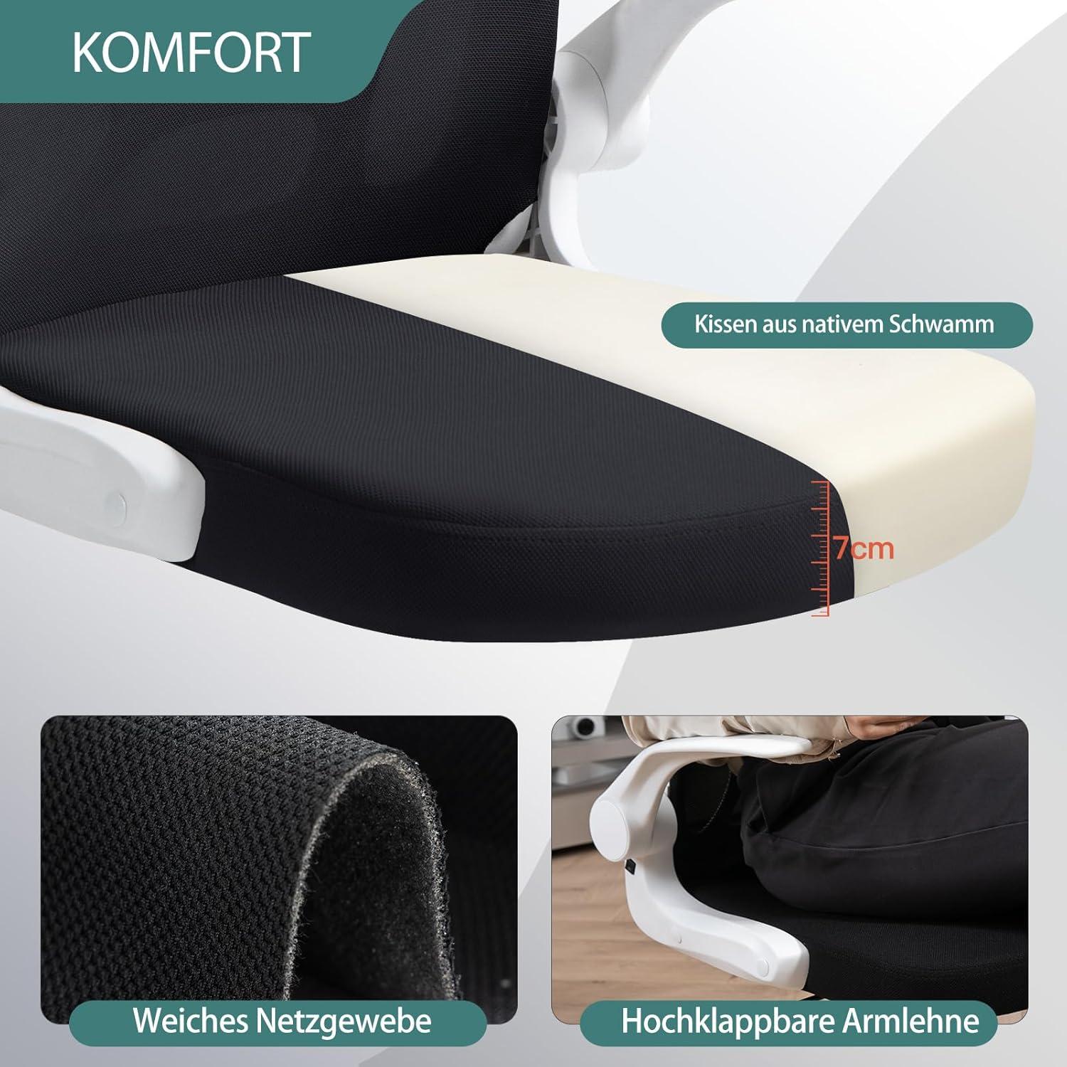 Ergonomischer Bürostuhl mit hoher Armlehne und einfacher Montage