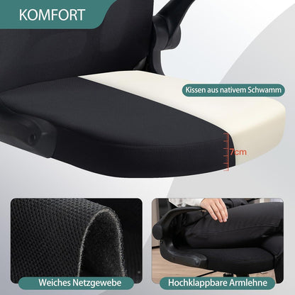 Ergonomischer Bürostuhl mit Armlehnen, einfache Montage, hochwertige Materialien
