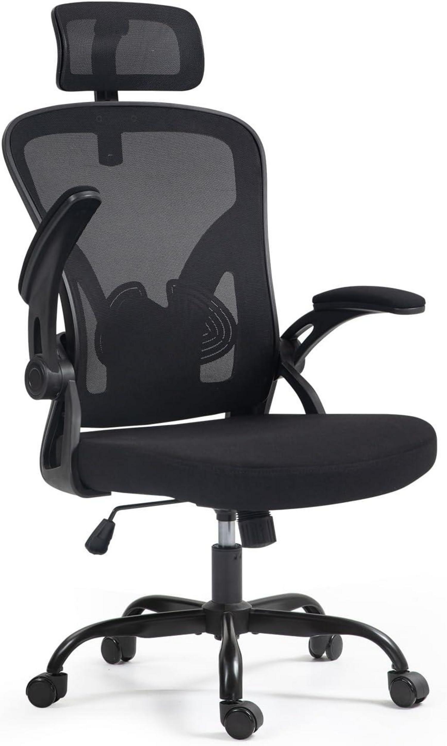 Ergonomischer Bürostuhl mit Kopfstütze und Lendenstütze