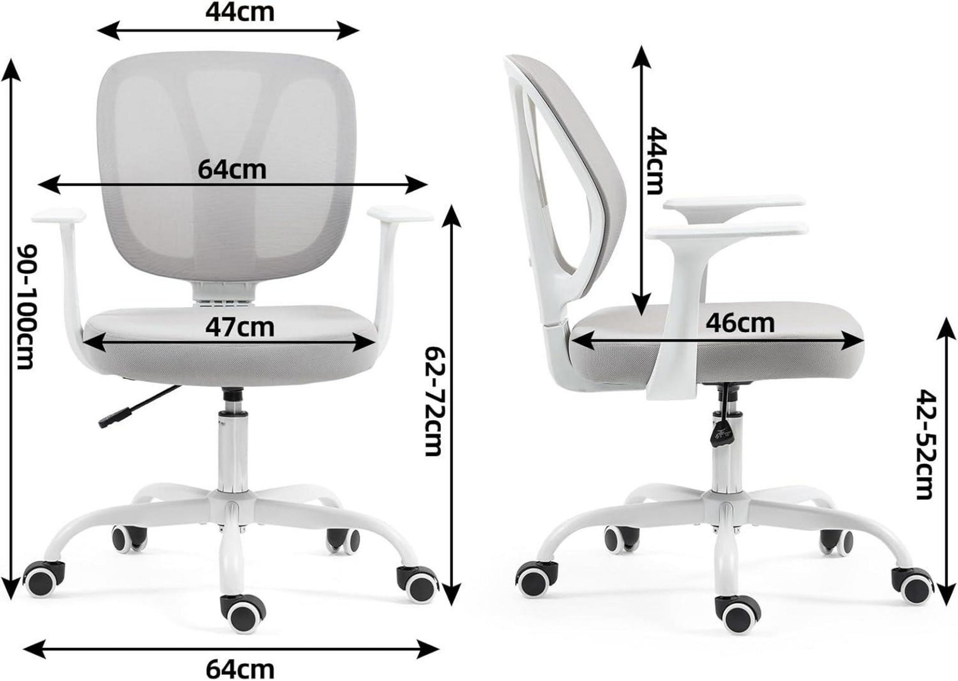Ergonomischer Bürostuhl mit Lendenstütze und Armlehnen