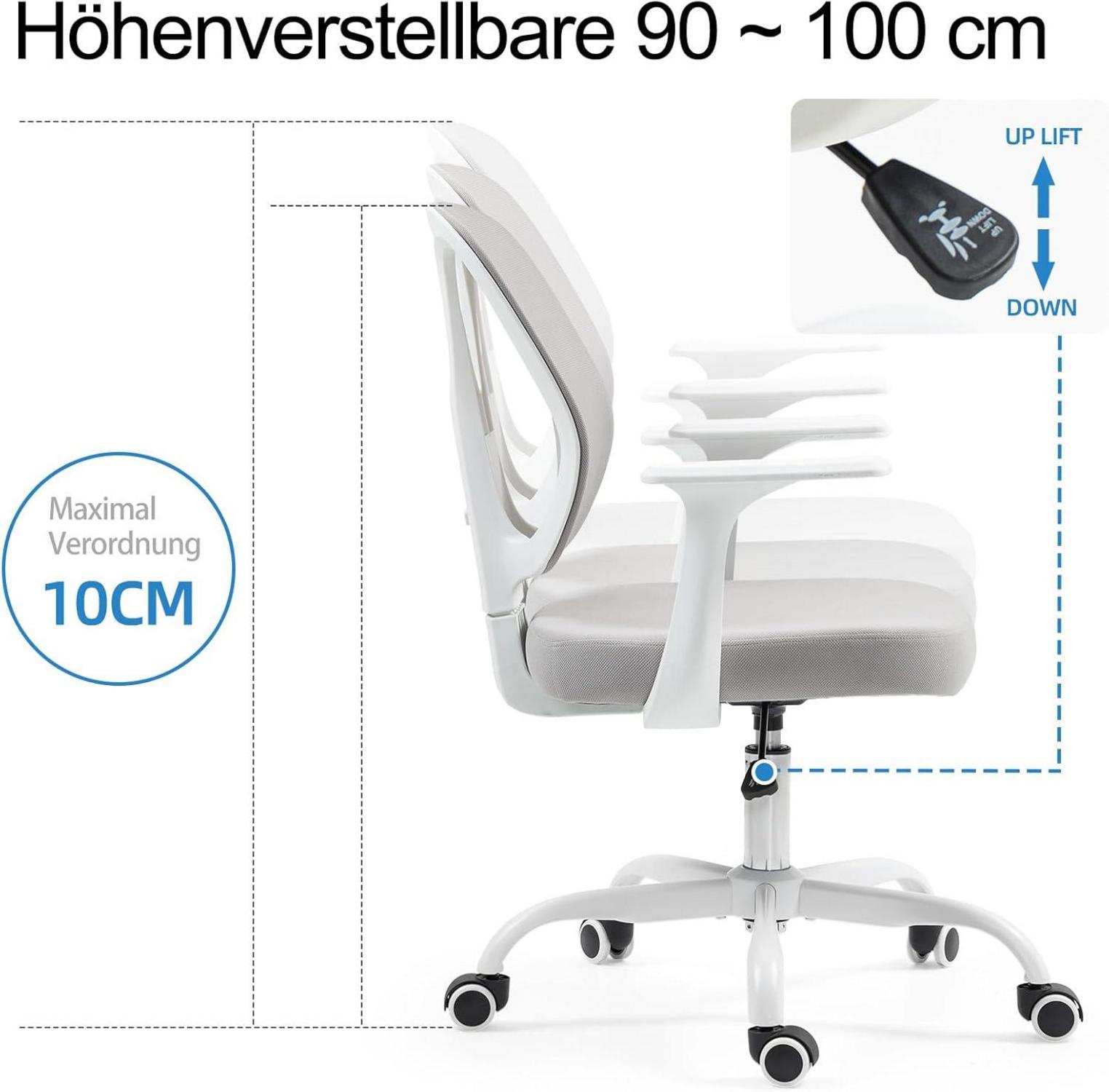Ergonomischer Bürostuhl mit 2 Jahren Garantie, höhenverstellbar