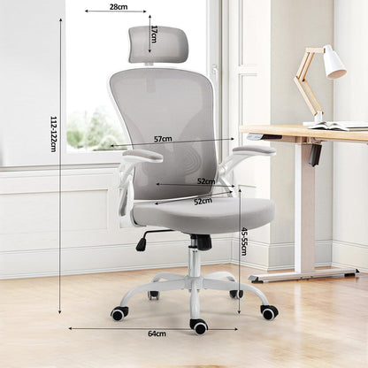 Ergonomischer Bürostuhl mit verstellbarer Kopfstütze und Lendenstütze