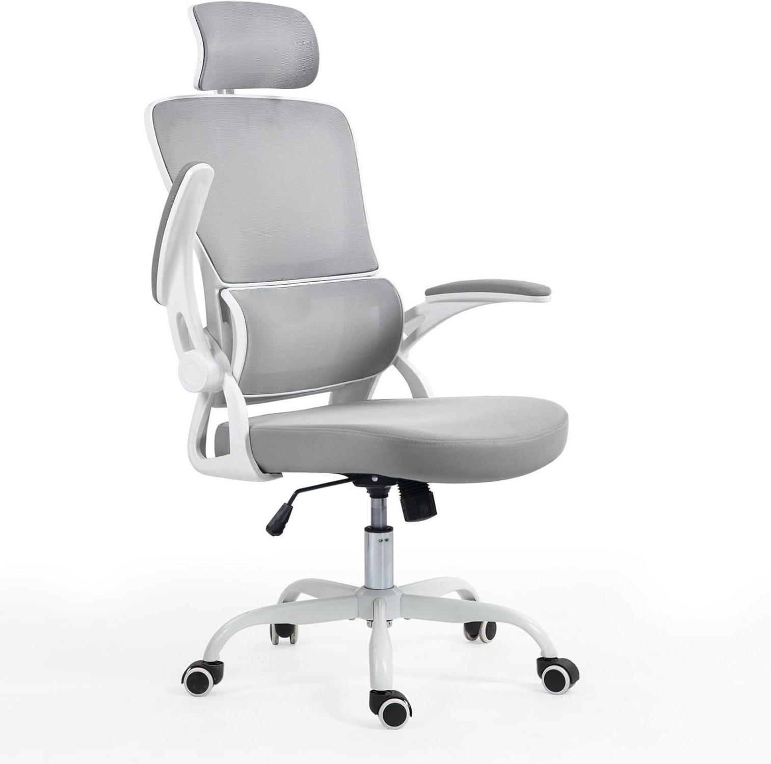 Ergonomischer Bürostuhl mit Lordosenstütze & Kopfstütze, Mesh