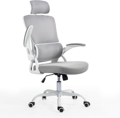 Ergonomischer Bürostuhl mit Lordosenstütze & Kopfstütze, Mesh