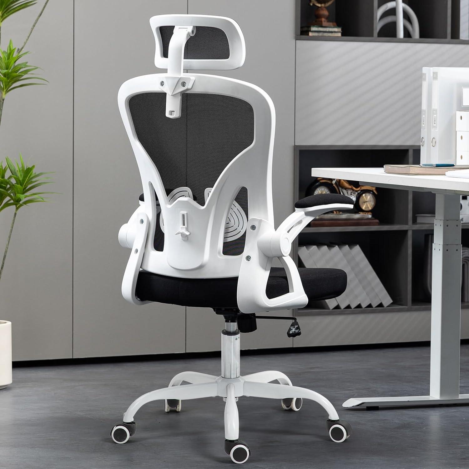 Ergonomischer Bürostuhl mit Verstellbarer Kopfstütze und